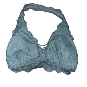 Gilly Hicks halter Bralette light blue strappy front size XS